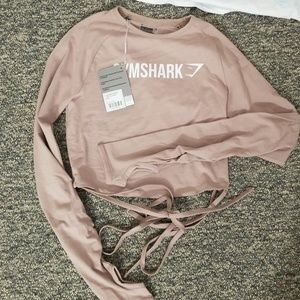 Gymshark long sleeve crop top with ties